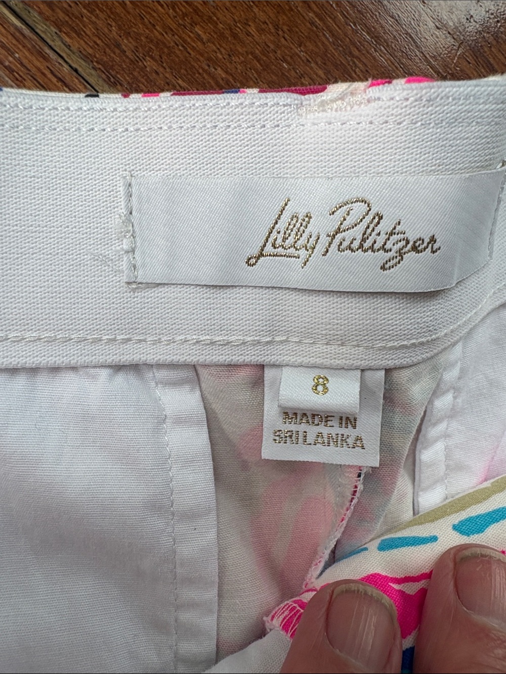 Lilly Pulitzer White Shorts with Pink & Blue Paisley Print - Picture 3 of 6